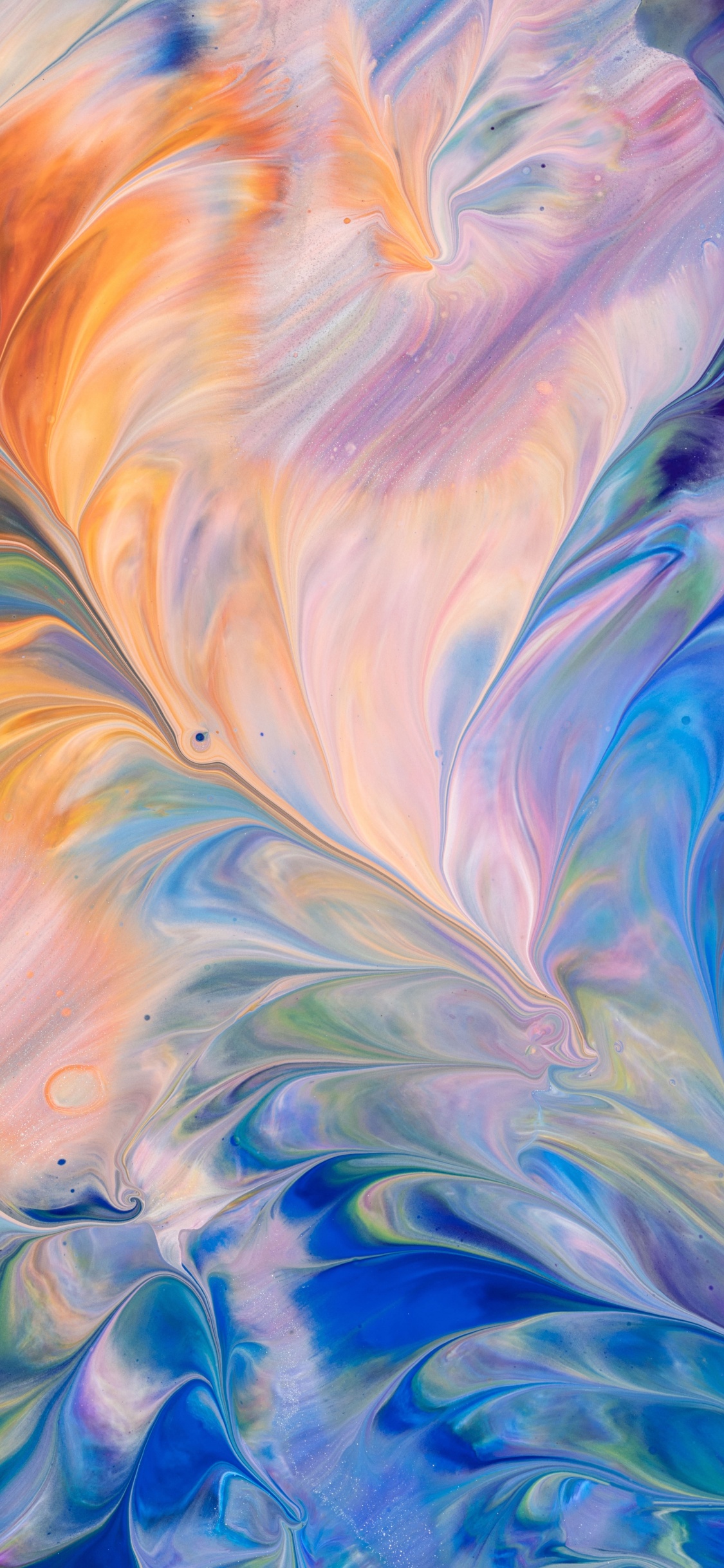 Blue and White Abstract Painting. Wallpaper in 1125x2436 Resolution