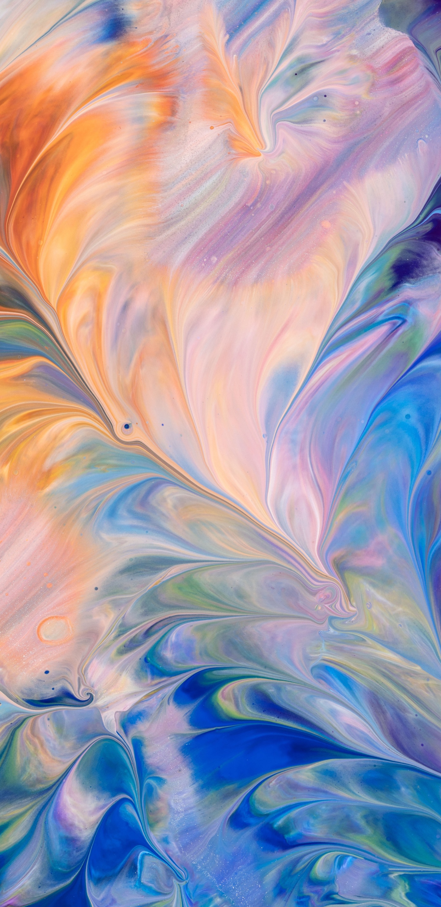 Peinture Abstraite Bleue et Blanche. Wallpaper in 1440x2960 Resolution