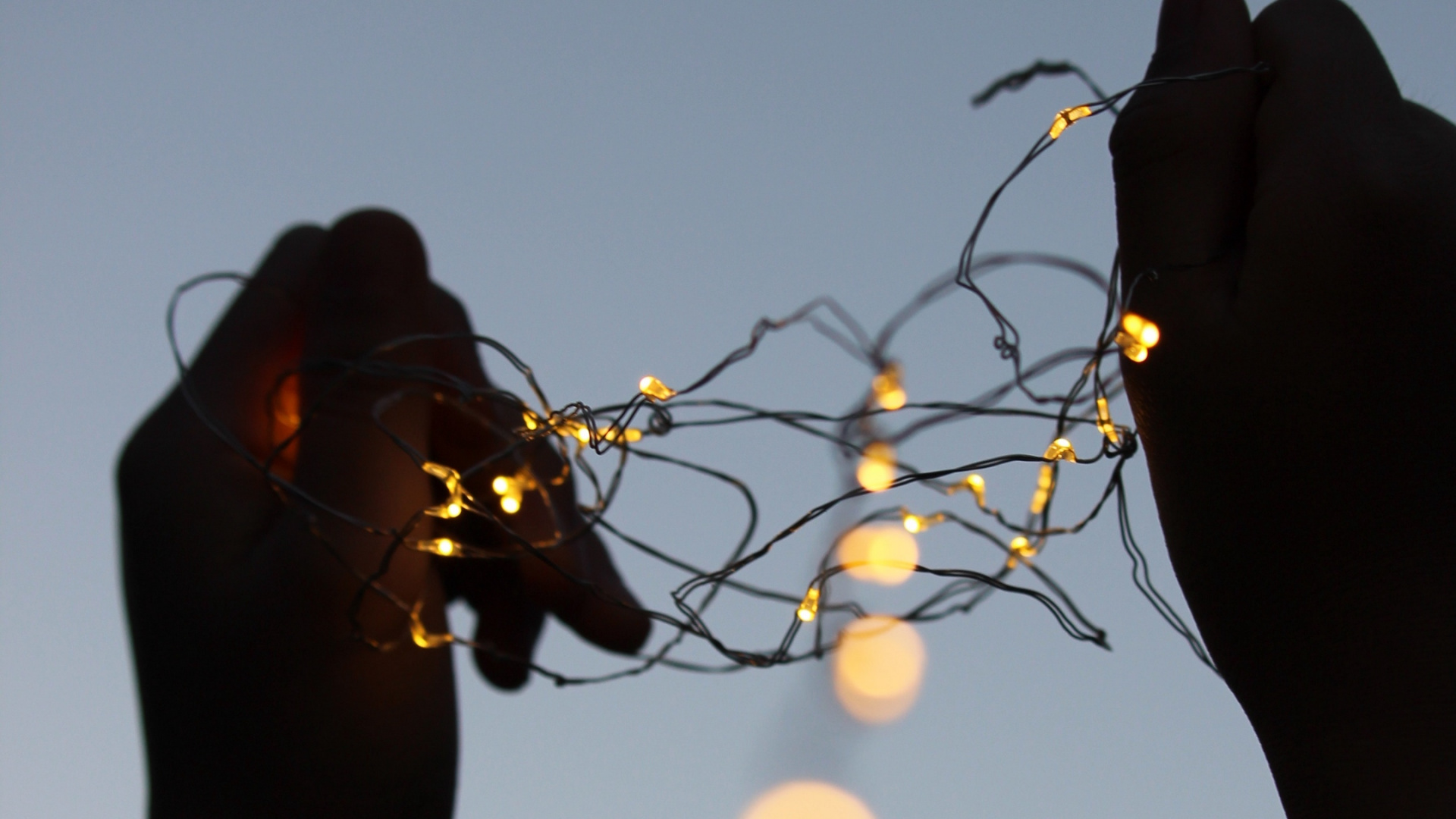 Guirlande, Les Lumières de Noël, Lumière, Jaune, Le Jour De Noël. Wallpaper in 1920x1080 Resolution