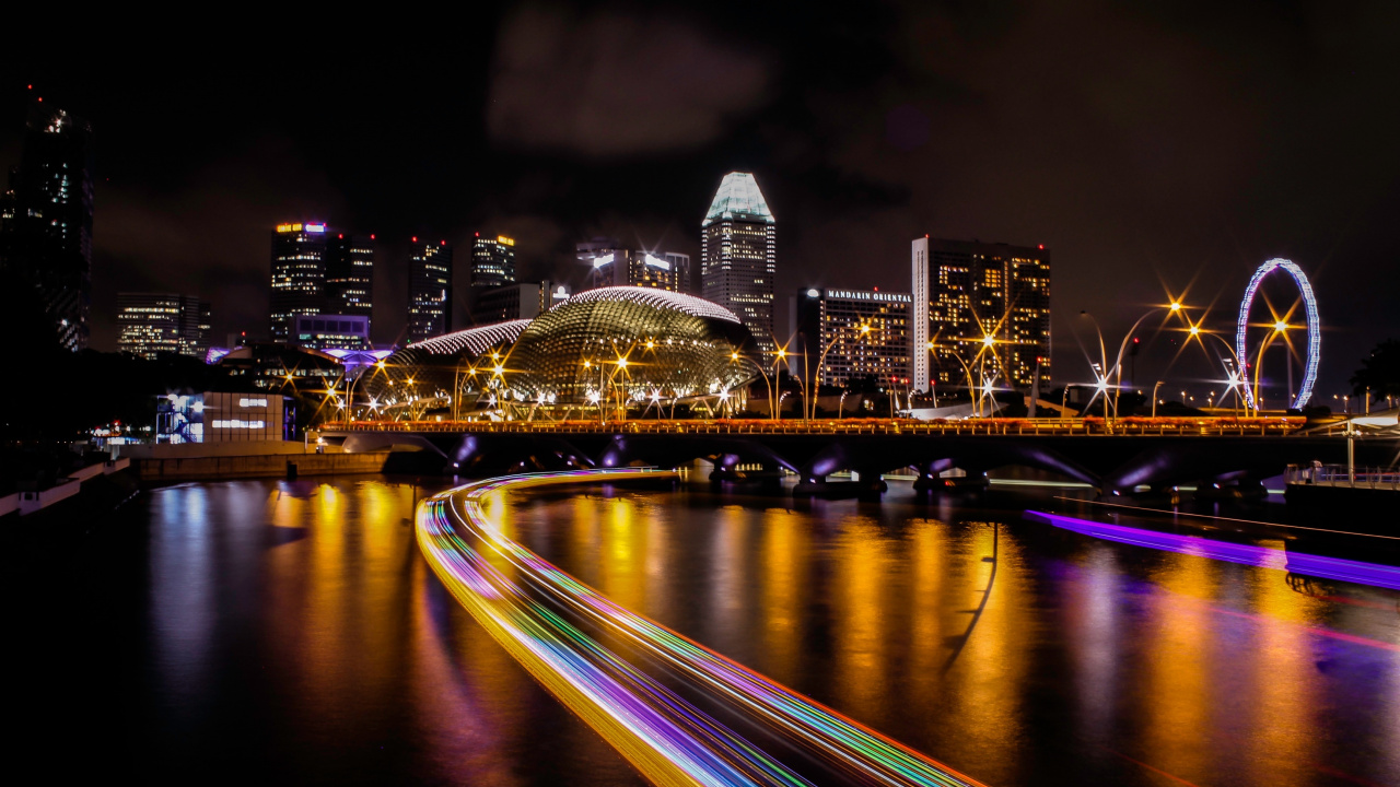 Photographie en Accéléré Des Lumières de la Ville Pendant la Nuit. Wallpaper in 1280x720 Resolution