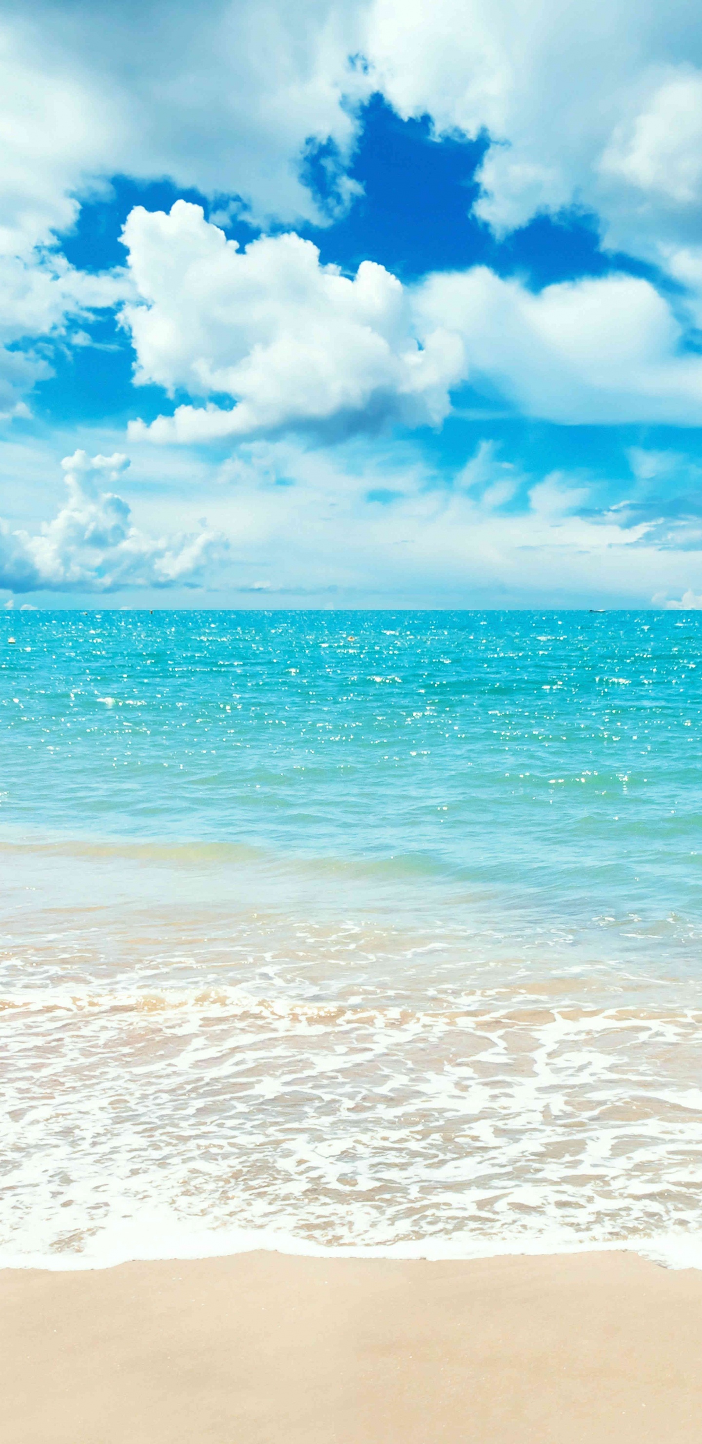 Blue Sea Under Blue Sky and White Clouds During Daytime. Wallpaper in 1440x2960 Resolution