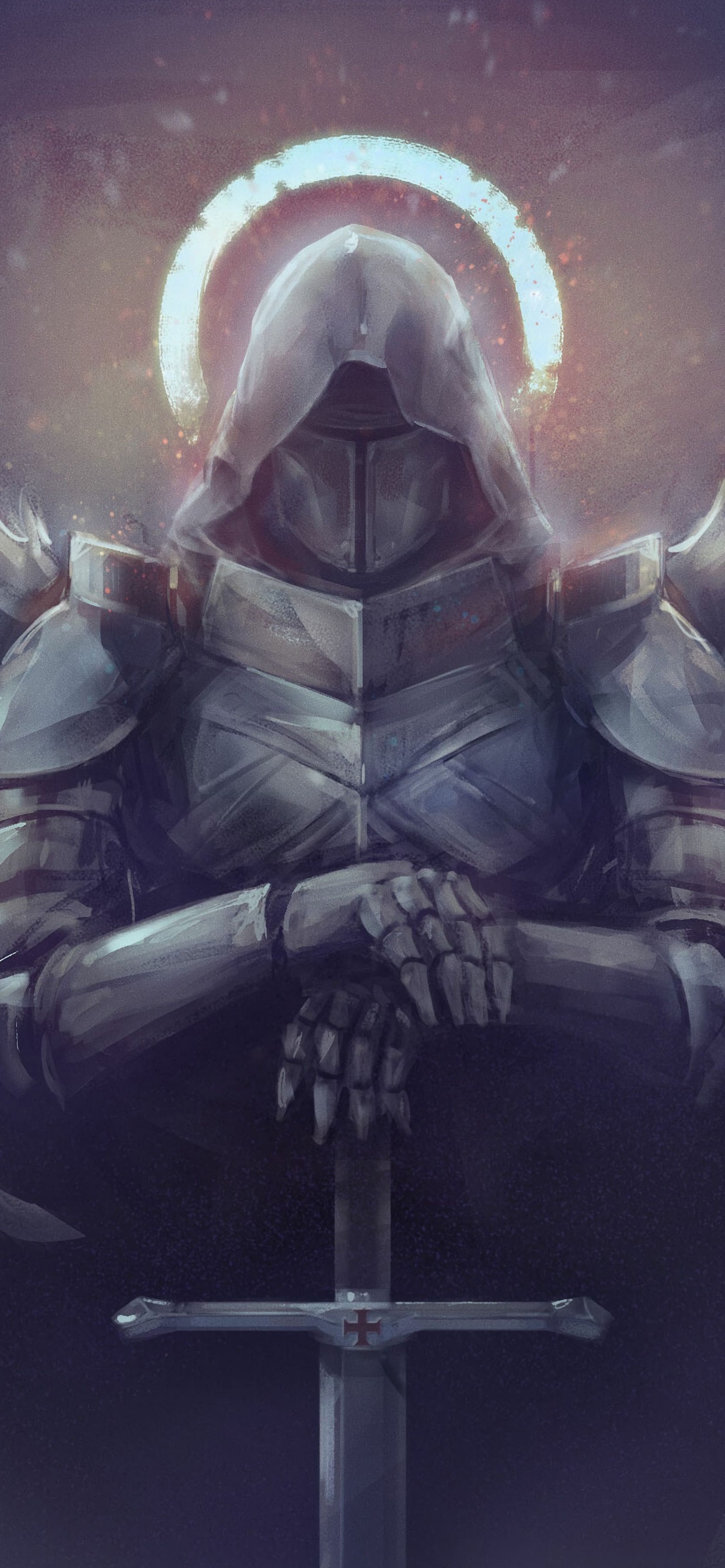 Archange Chevalier, Chevalier, Ange, Art, Cartoon. Wallpaper in 1242x2688 Resolution