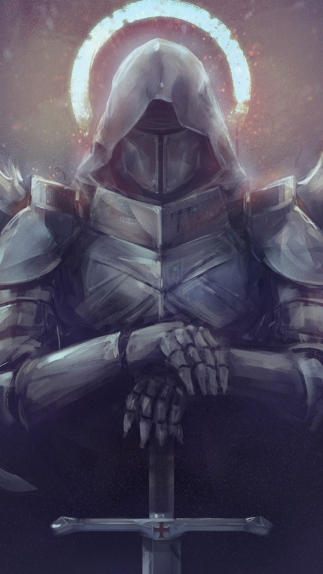 Archangel Knight, Knight, Angel, Art, Cartoon. Wallpaper in 1080x1920 Resolution