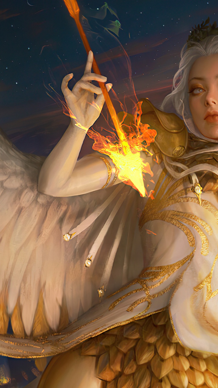 Fantasy Angel Warrior, Angel, Fantasy, Fantastic Art, Art. Wallpaper in 720x1280 Resolution