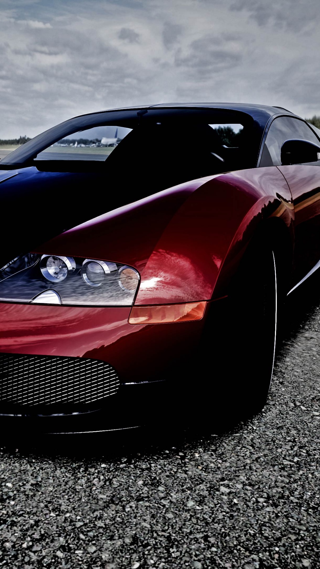 Roter Ferrari 458 Italia Auf Grauer Asphaltstraße. Wallpaper in 1080x1920 Resolution