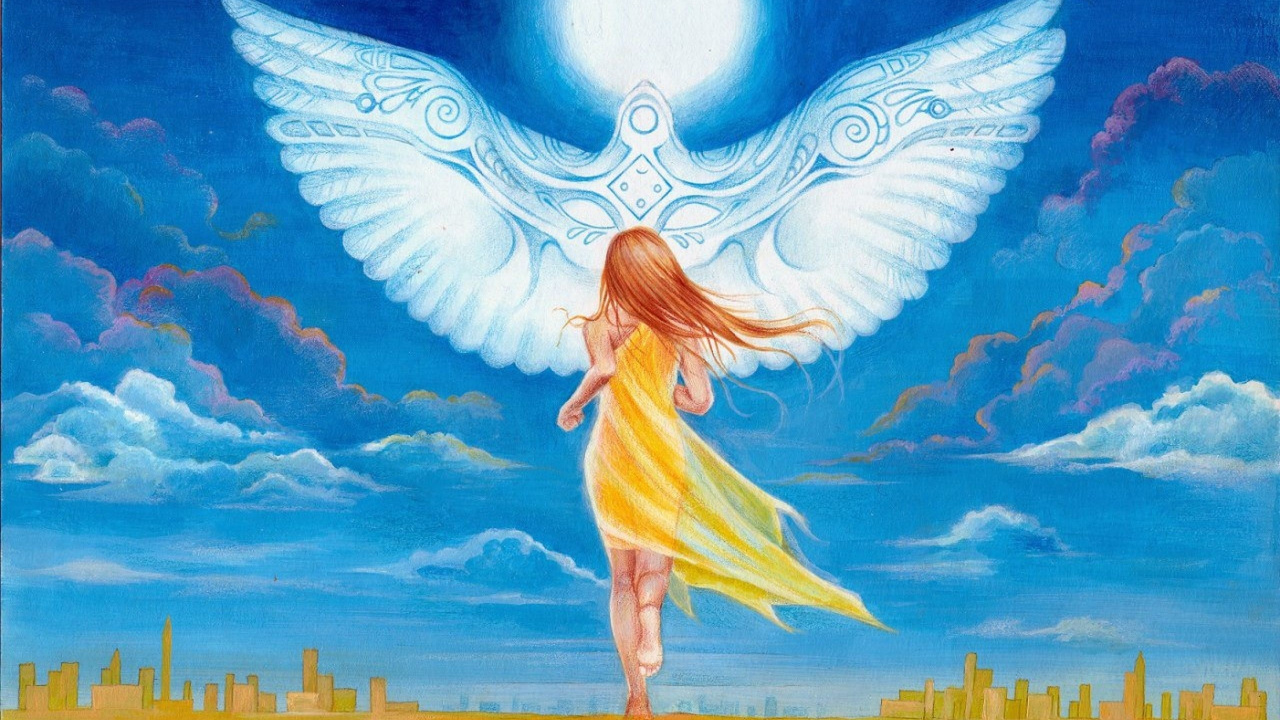 Seele, Engel, Cloud, Fabelwesen, Blau. Wallpaper in 1280x720 Resolution