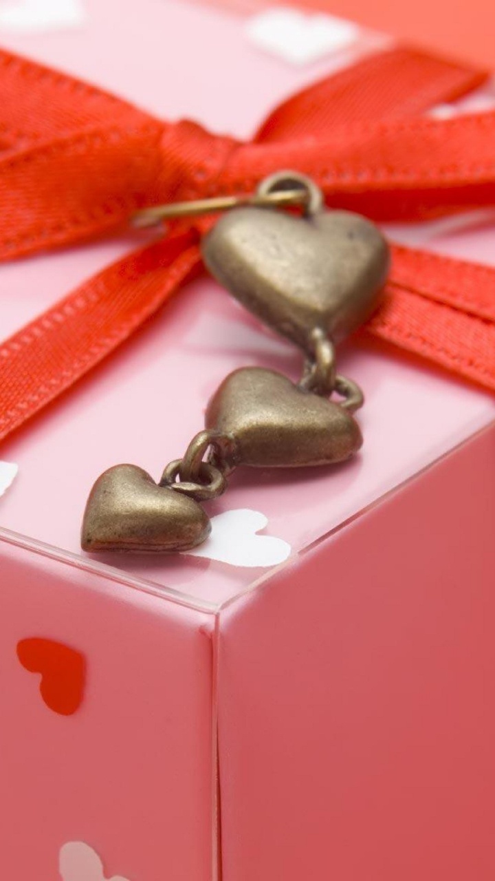 Gift, Red, Ribbon, Present, Pink. Wallpaper in 720x1280 Resolution