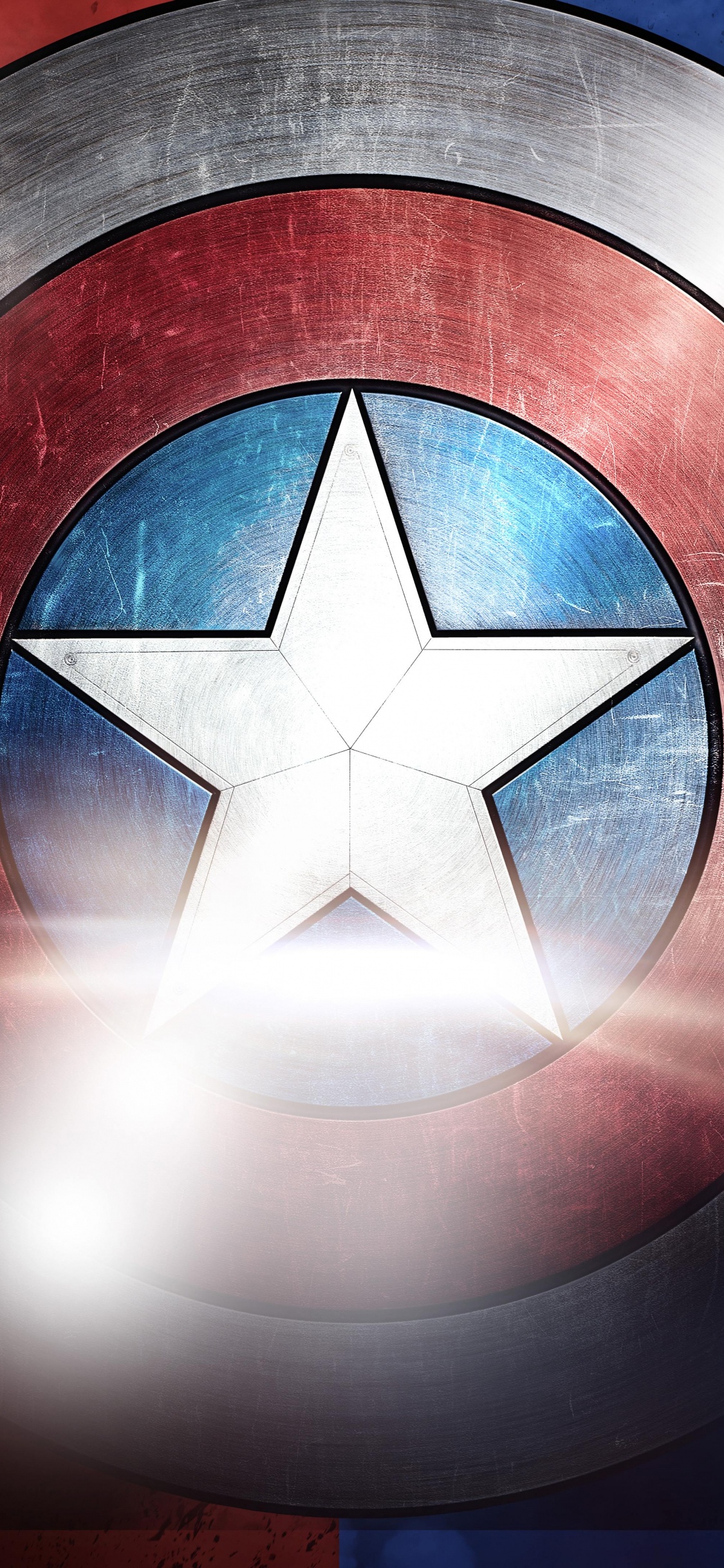 White and Blue Star Logo. Wallpaper in 1125x2436 Resolution