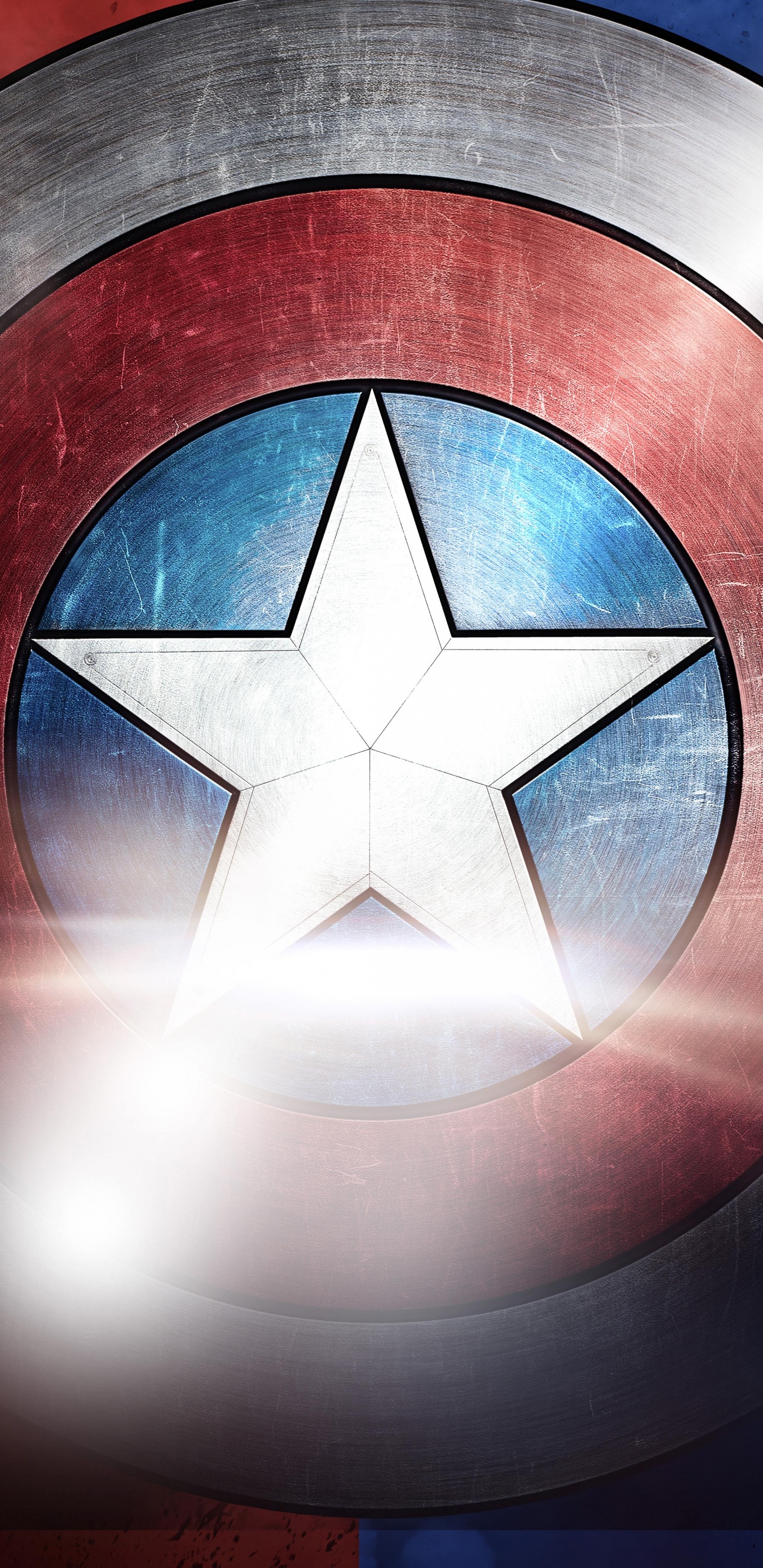 White and Blue Star Logo. Wallpaper in 1440x2960 Resolution