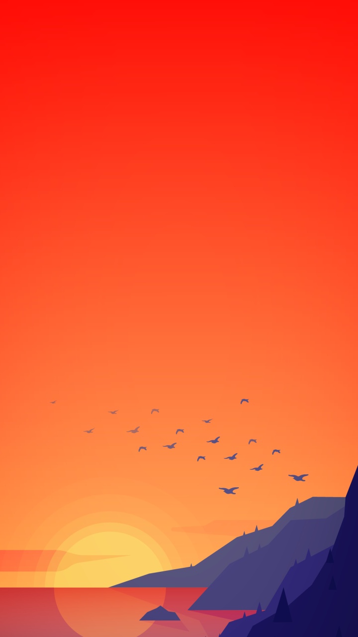 Illustration, Vogel, Atmosphäre, Ökoregion, Afterglow. Wallpaper in 720x1280 Resolution