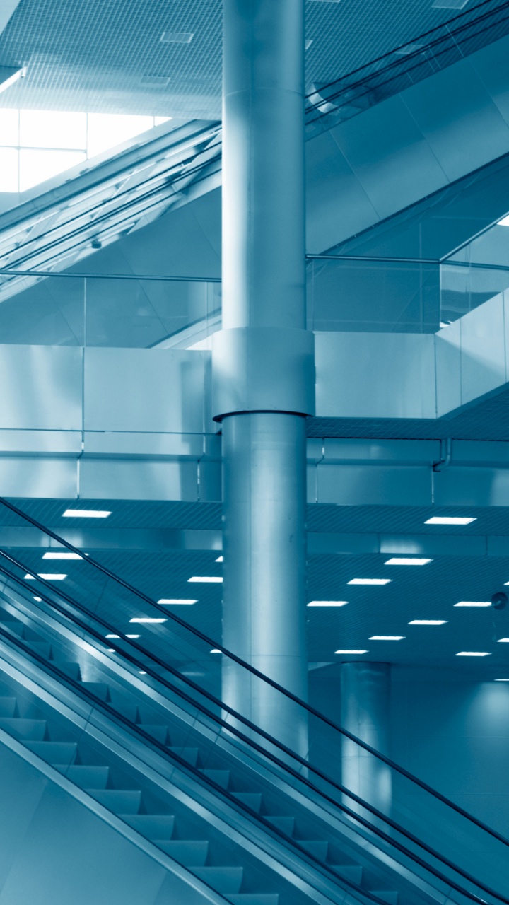 White and Blue Metal Ceiling. Wallpaper in 720x1280 Resolution