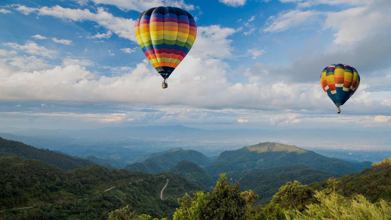 Heißluftballon in Der Luft Tagsüber. Wallpaper in 1280x720 Resolution