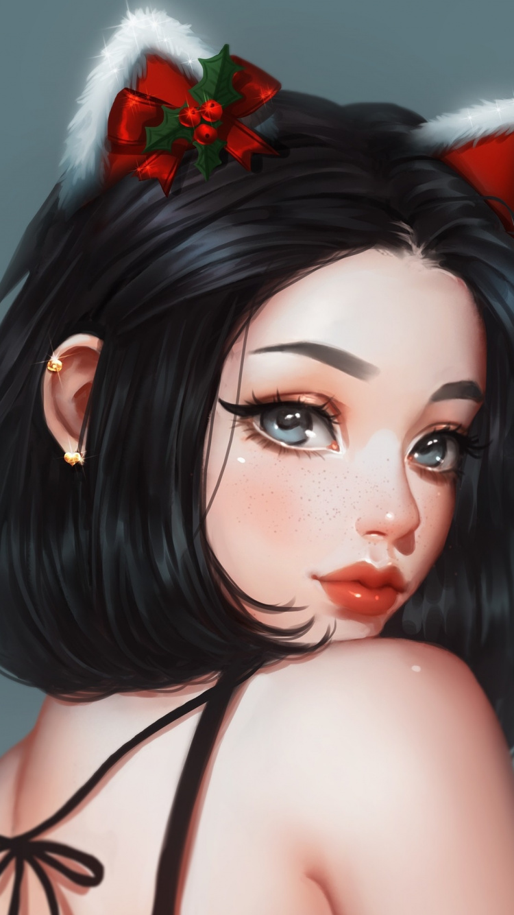 艺术, 绘画, 头发, 耳朵, 皮肤 壁纸 750x1334 允许