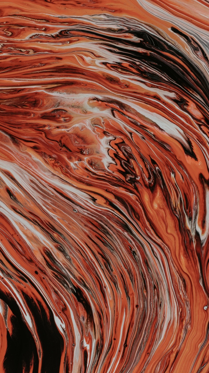 Orange, L'art Abstrait, Arts Visuels, Brown, Liquid. Wallpaper in 720x1280 Resolution