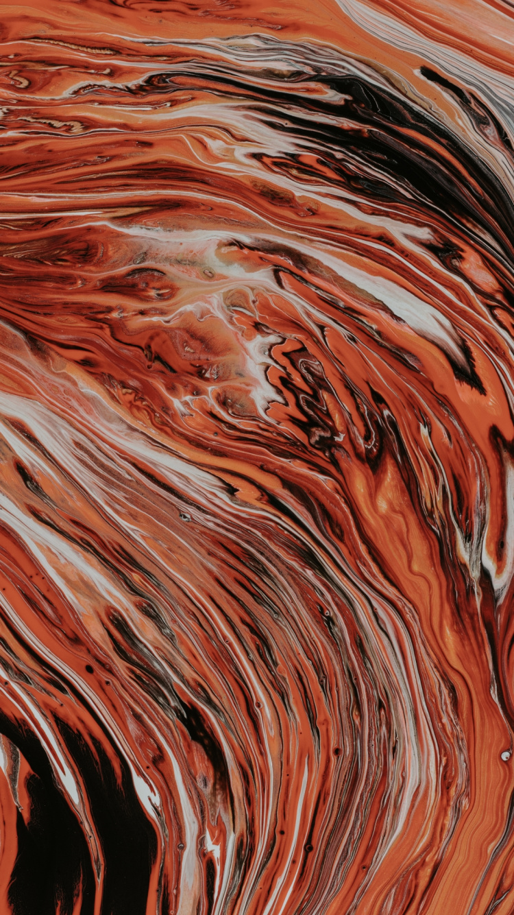 Orange, L'art Abstrait, Arts Visuels, Brown, Liquid. Wallpaper in 750x1334 Resolution