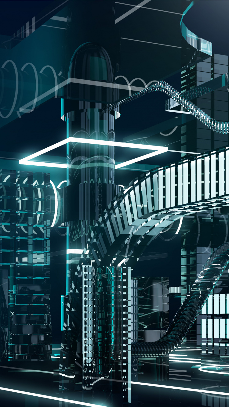 City Buildings With Lights During Night Time. Wallpaper in 750x1334 Resolution