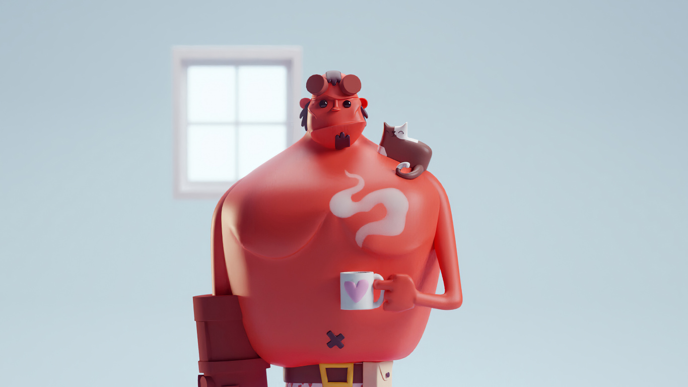 Red Plastic Toy on White Table. Wallpaper in 1366x768 Resolution