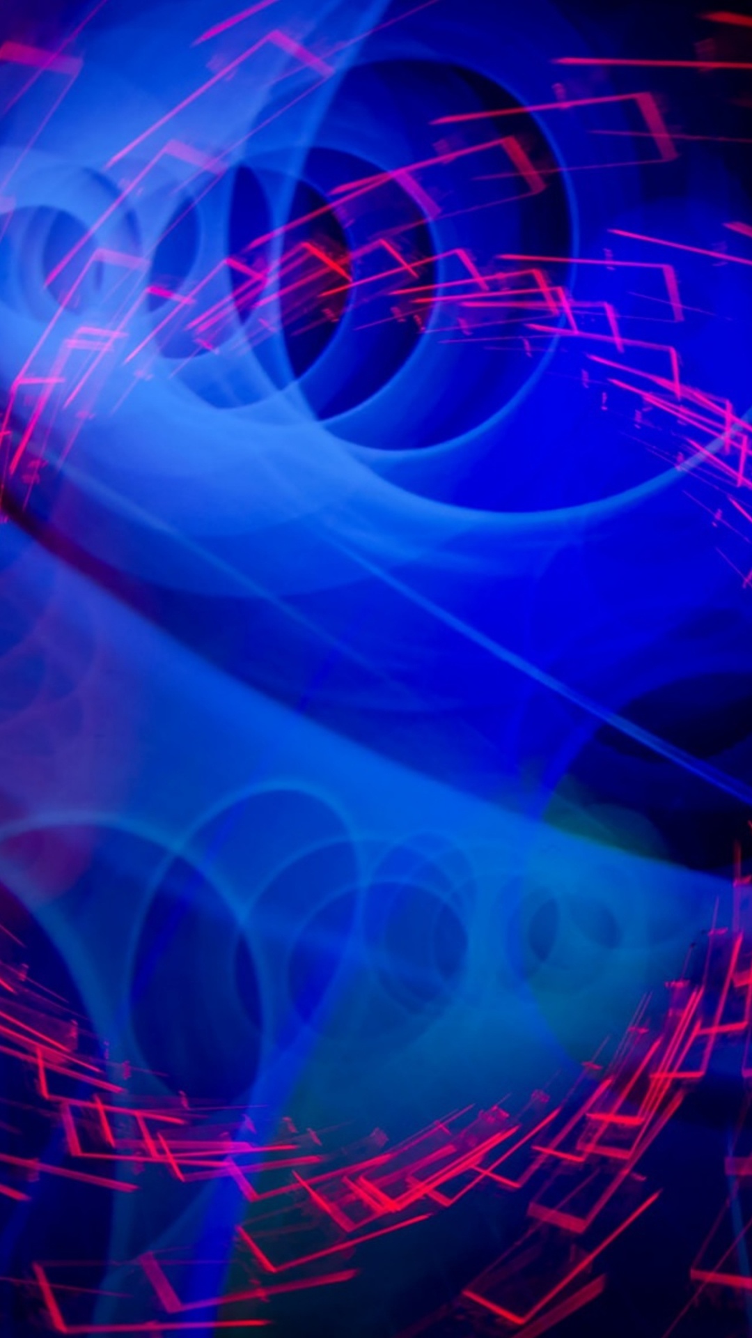 Blaues Und Rotes Licht Digitales Hintergrundbild. Wallpaper in 1080x1920 Resolution