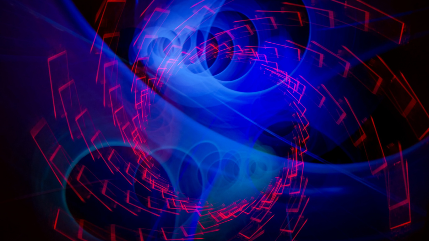 Blaues Und Rotes Licht Digitales Hintergrundbild. Wallpaper in 1366x768 Resolution