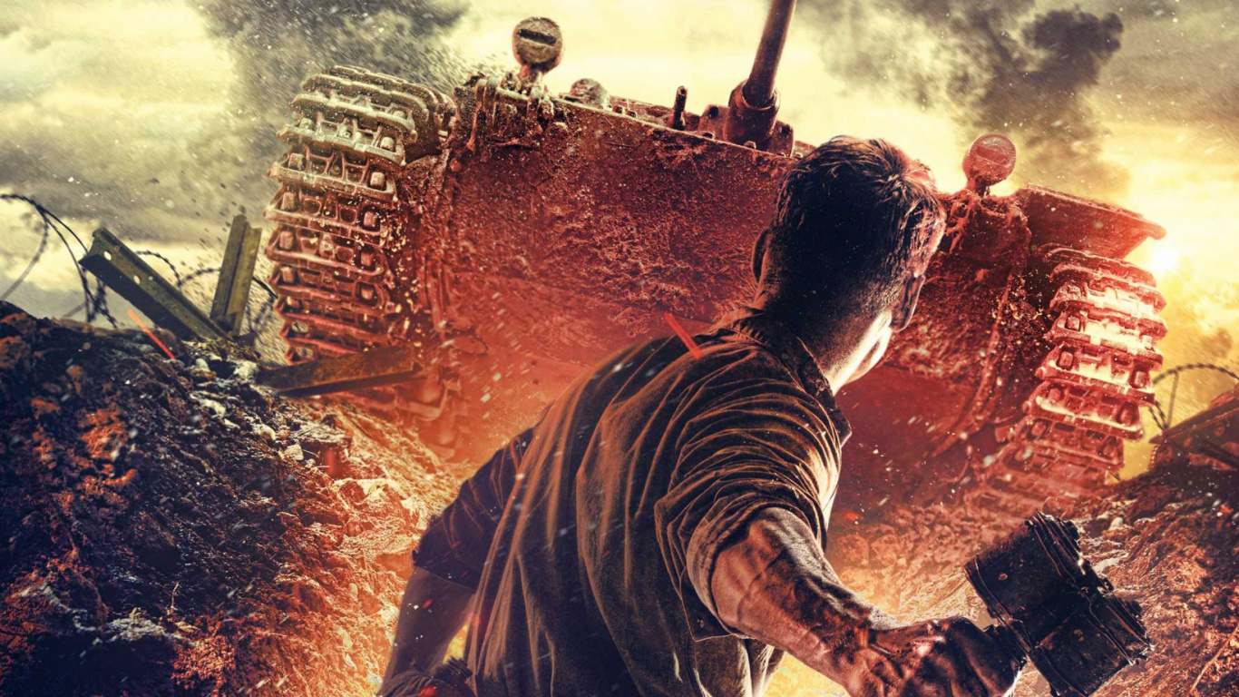 Homme en Chemise à Manches Longues à Rayures Noires et Blanches Tenant un Fusil Noir. Wallpaper in 1366x768 Resolution