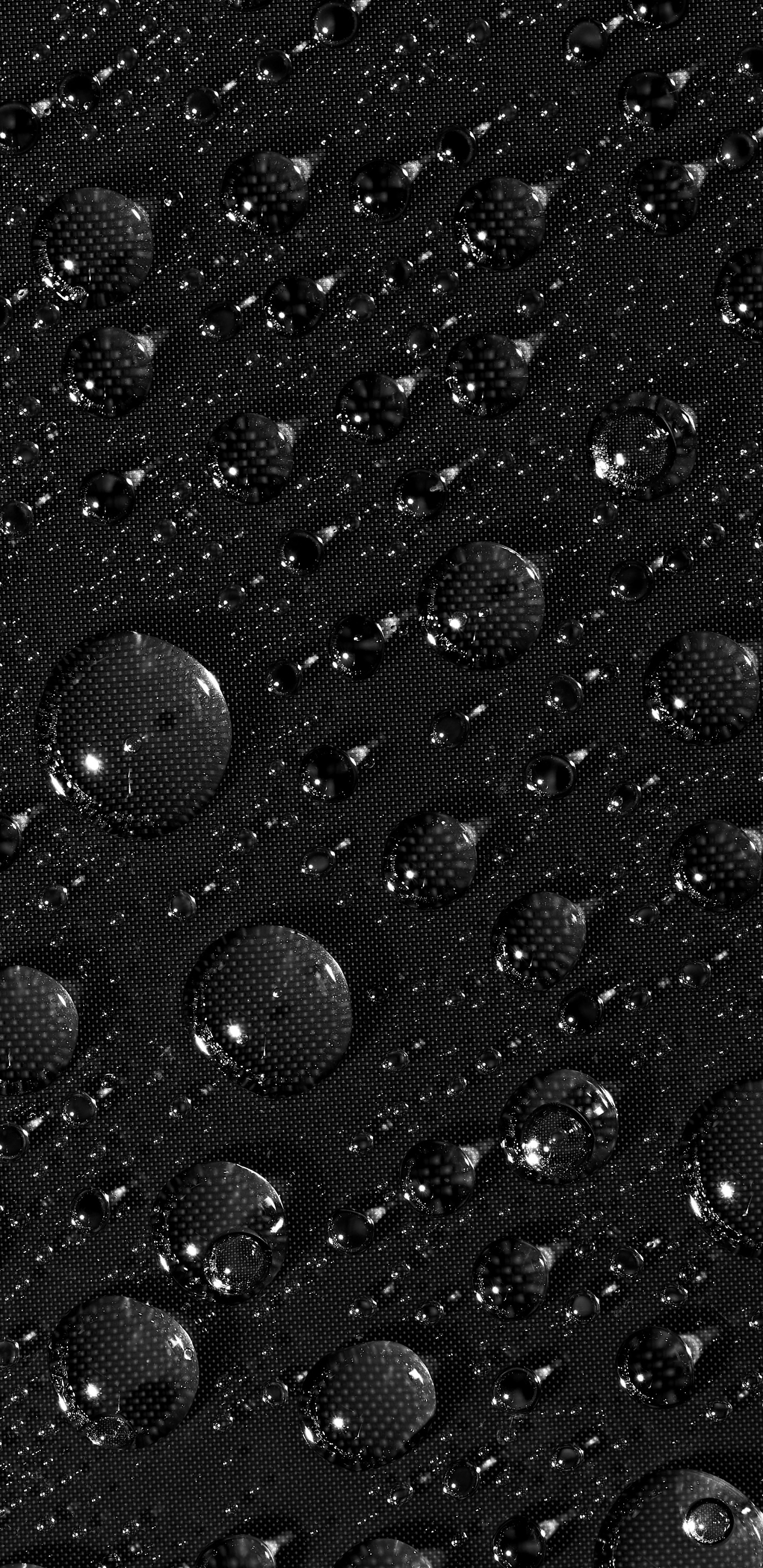 Rain, Drop, Water, Black and White, Atmosphere. Wallpaper in 1440x2960 Resolution