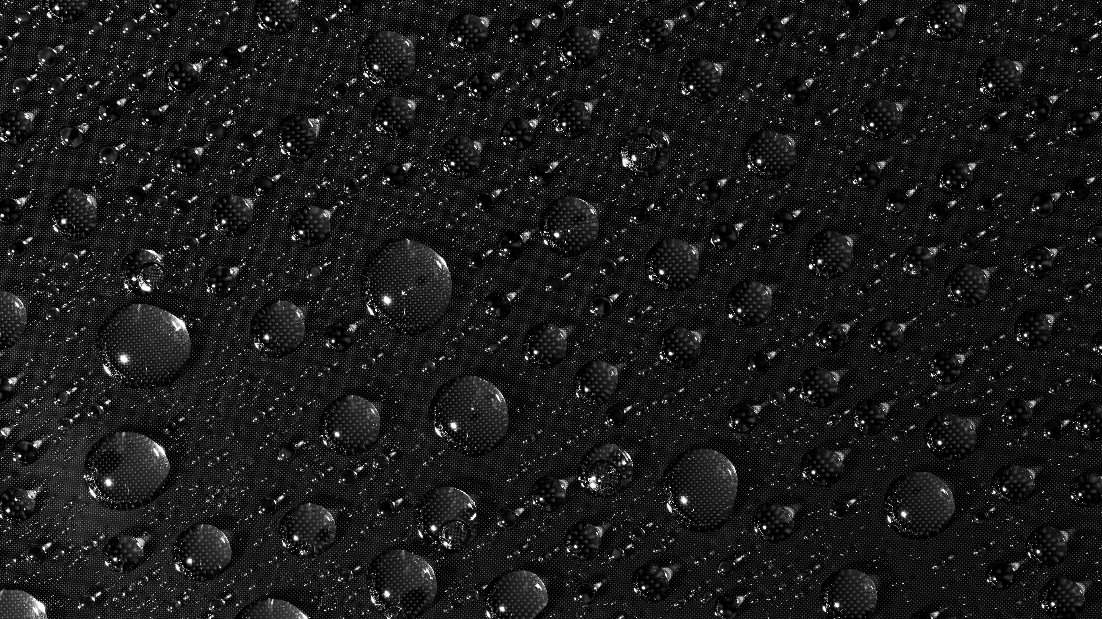 Regen, Tropfen, Wasser, Schwarz Und Weiß, Atmosphäre. Wallpaper in 3840x2160 Resolution