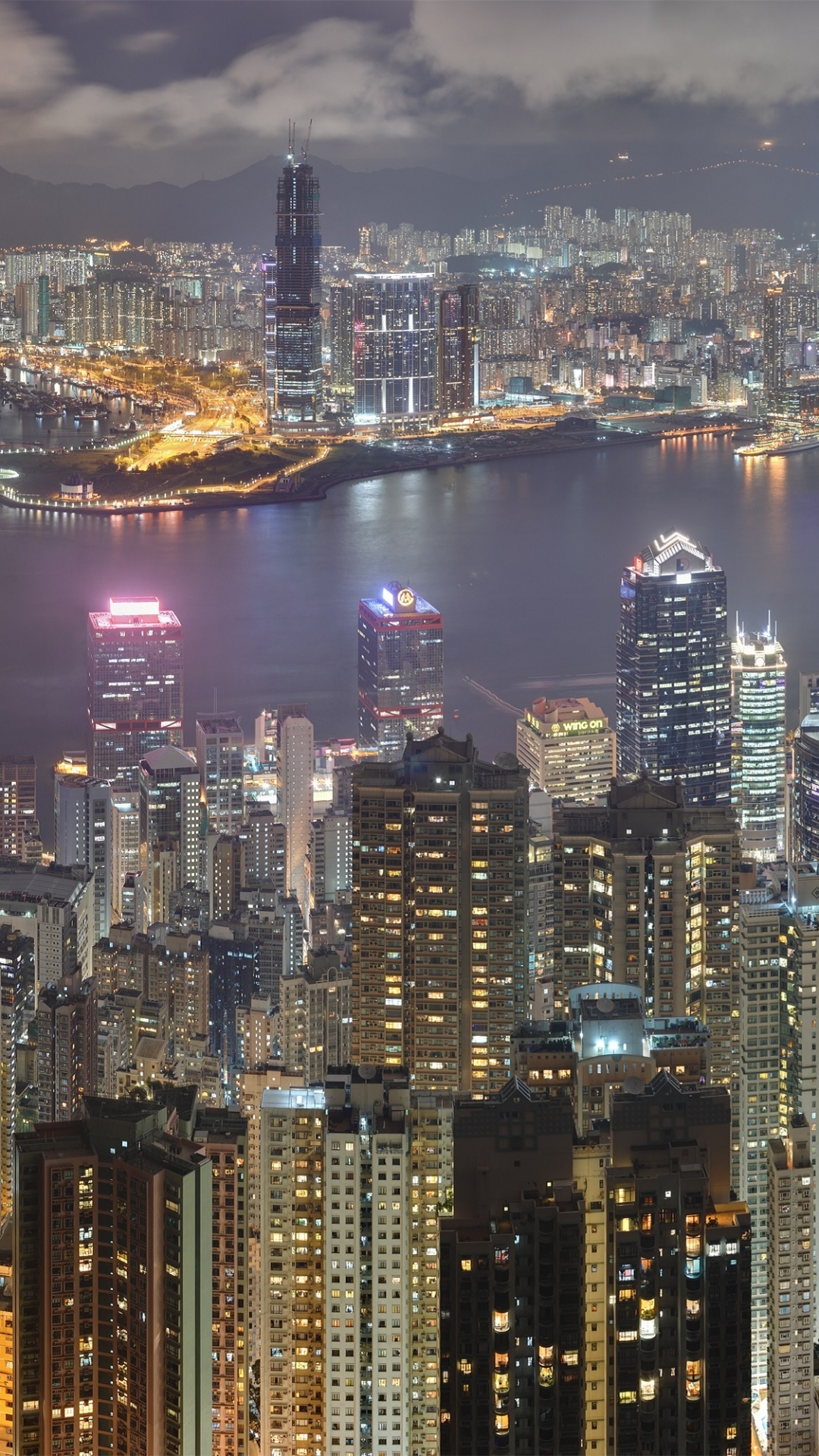 City Skyline During Night Time. Wallpaper in 1080x1920 Resolution