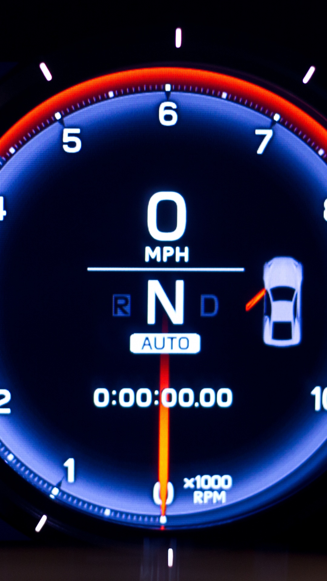 Black and Orange Analog Speedometer. Wallpaper in 1080x1920 Resolution