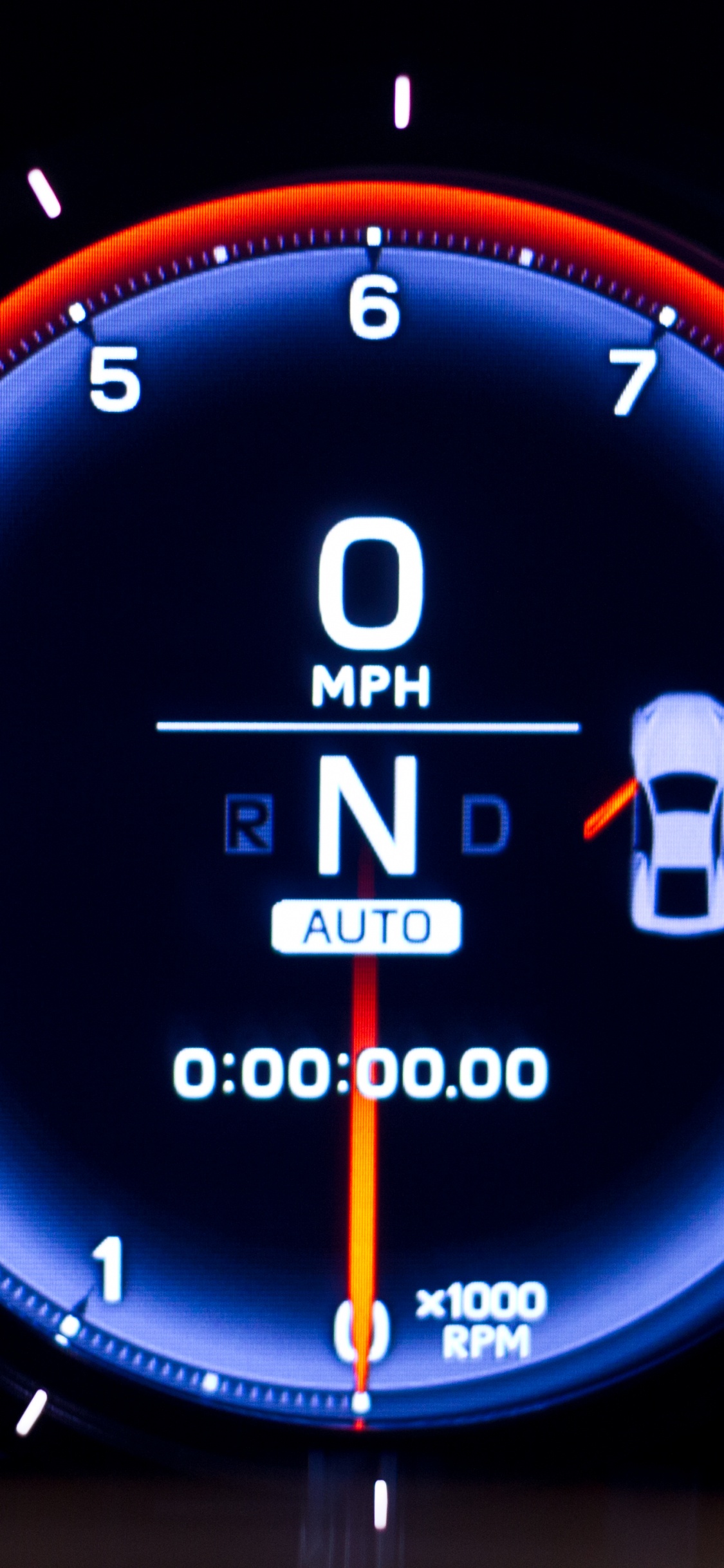 Black and Orange Analog Speedometer. Wallpaper in 1125x2436 Resolution