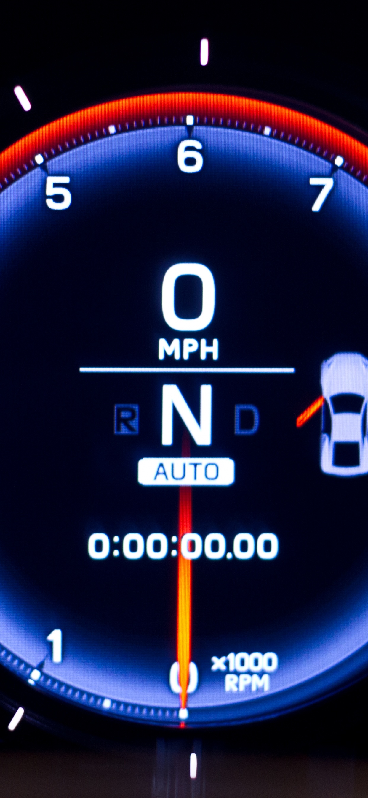 Black and Orange Analog Speedometer. Wallpaper in 1242x2688 Resolution