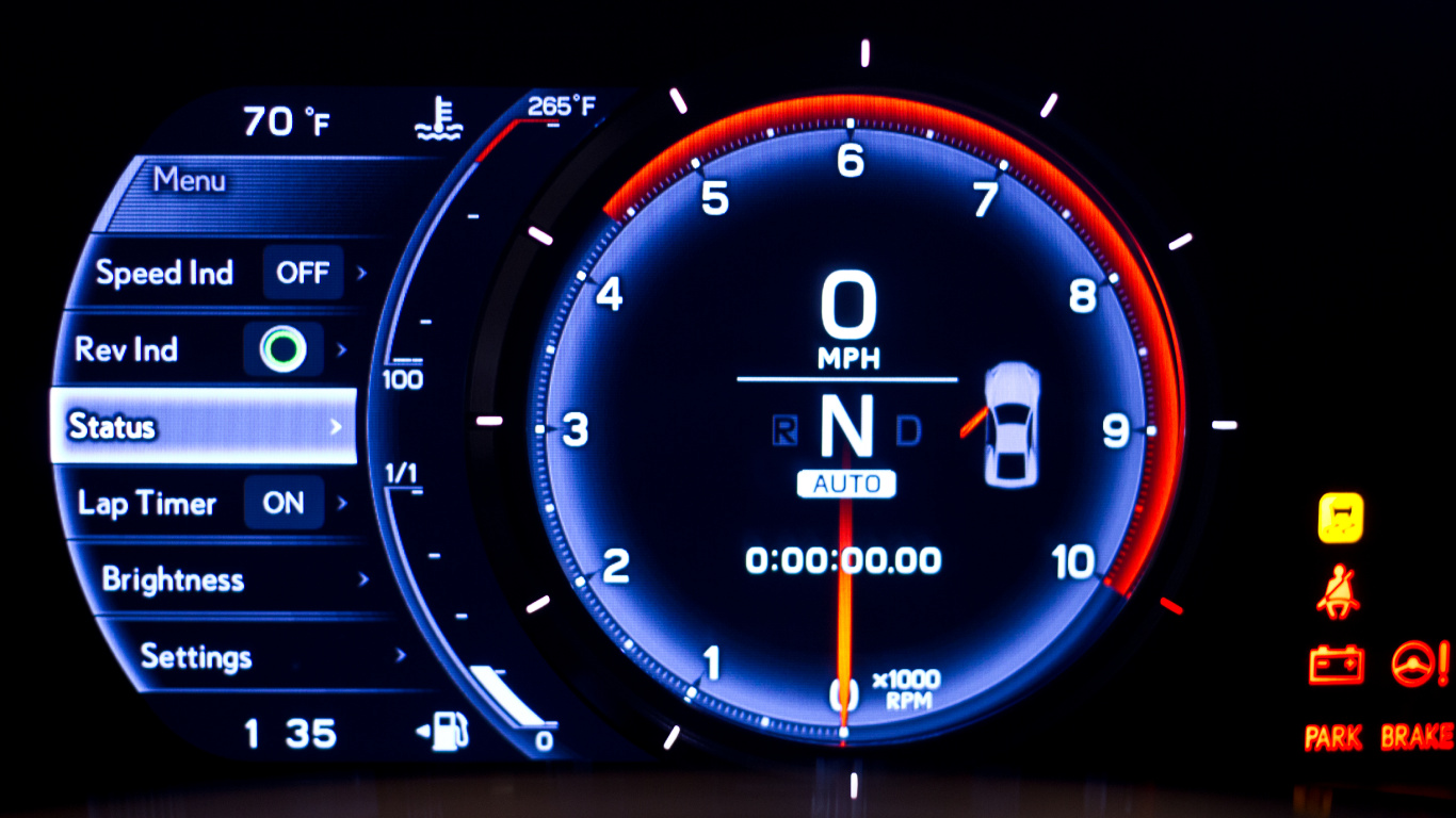 Black and Orange Analog Speedometer. Wallpaper in 1366x768 Resolution