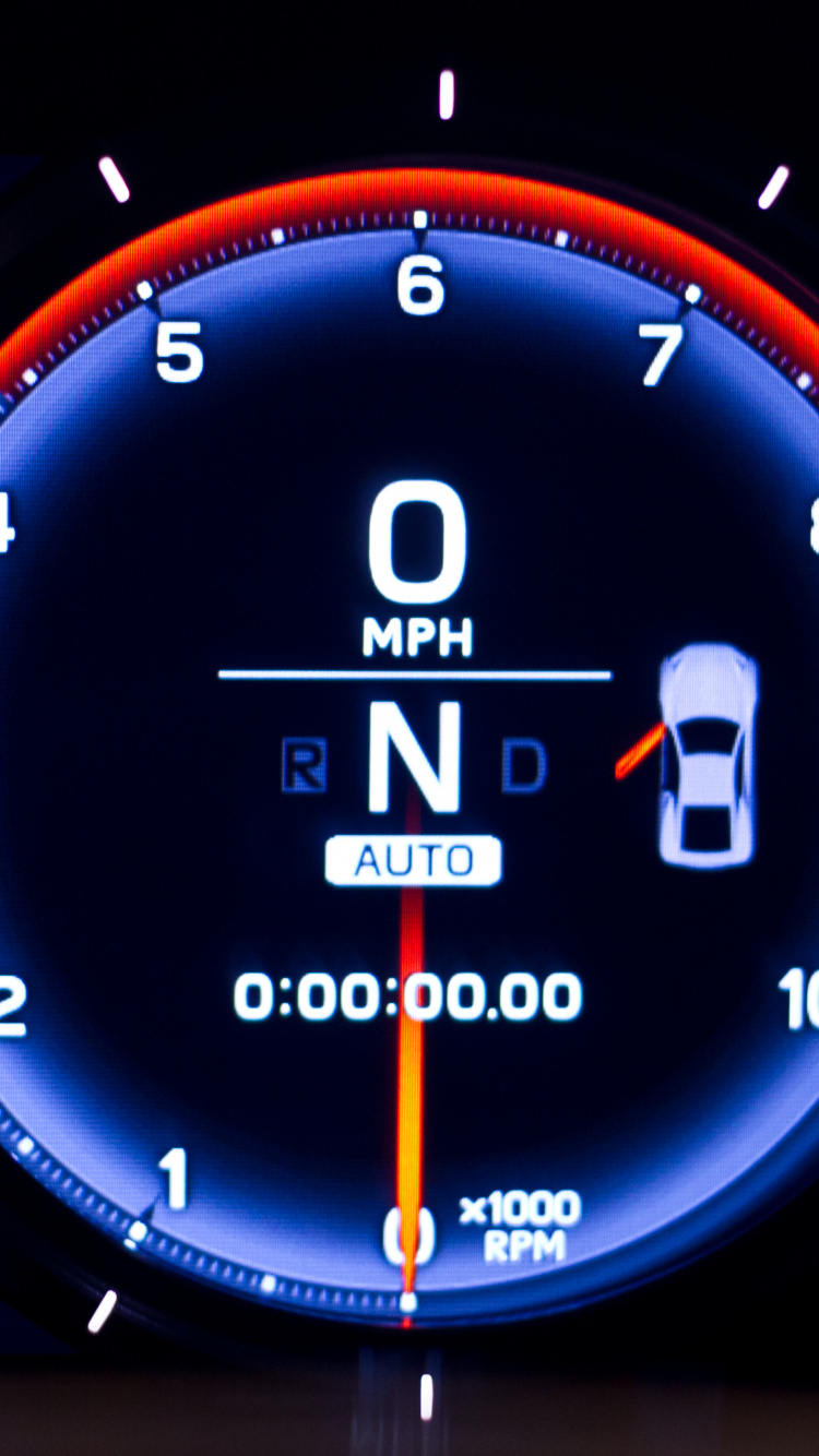 Black and Orange Analog Speedometer. Wallpaper in 750x1334 Resolution