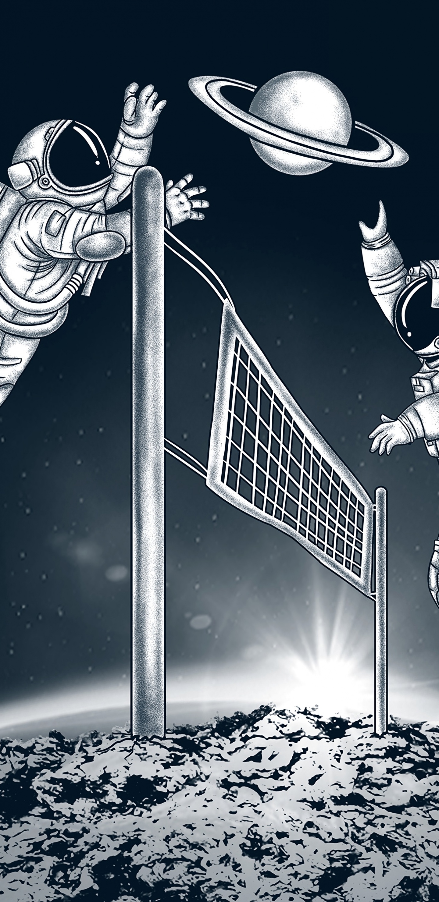 Hombre en Traje Blanco y Negro Sosteniendo Una Ilustración de Bola en Blanco y Negro. Wallpaper in 1440x2960 Resolution