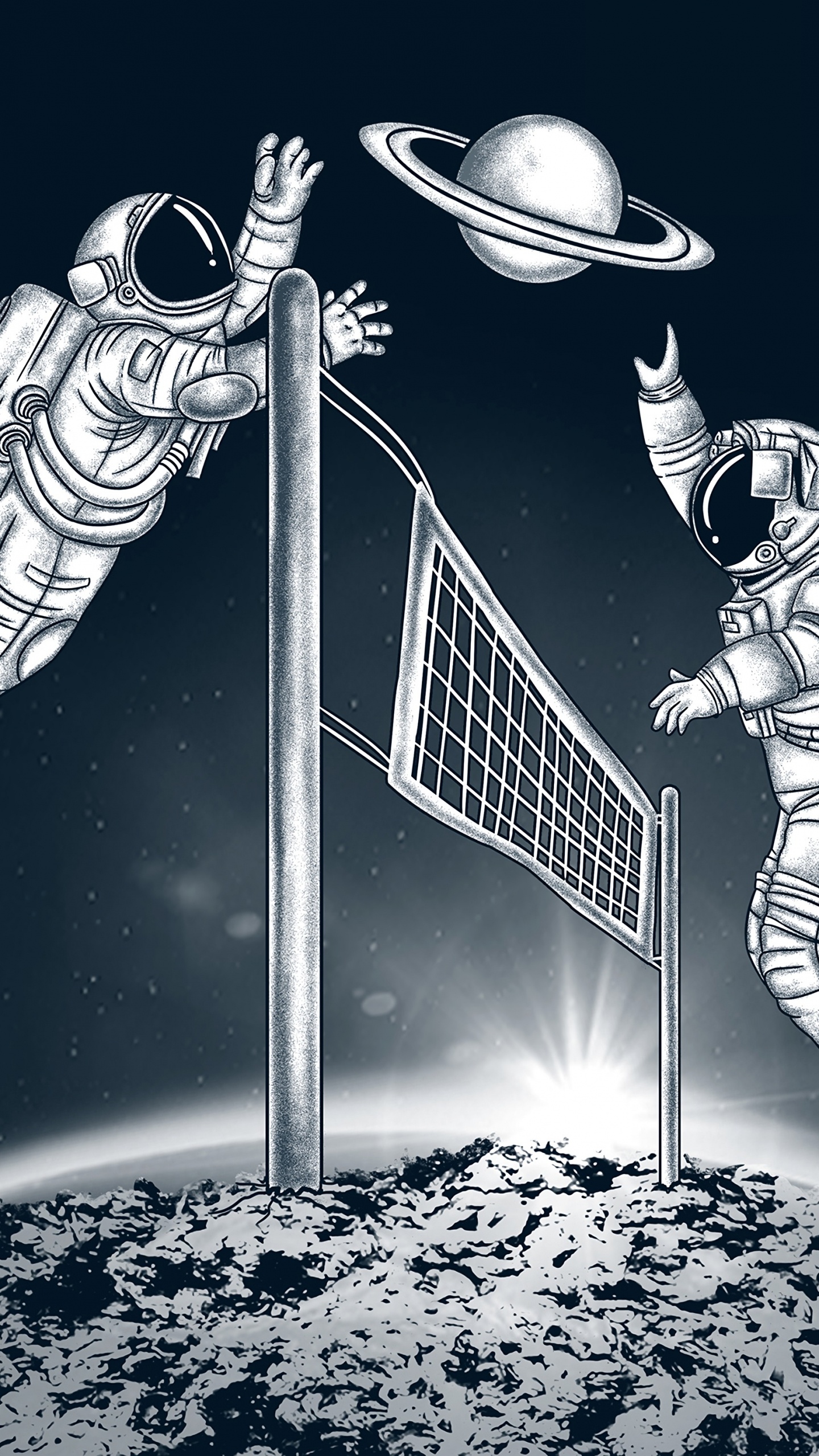 Man in Black and White Suit Holding a Black and White Ball Illustration. Wallpaper in 1440x2560 Resolution