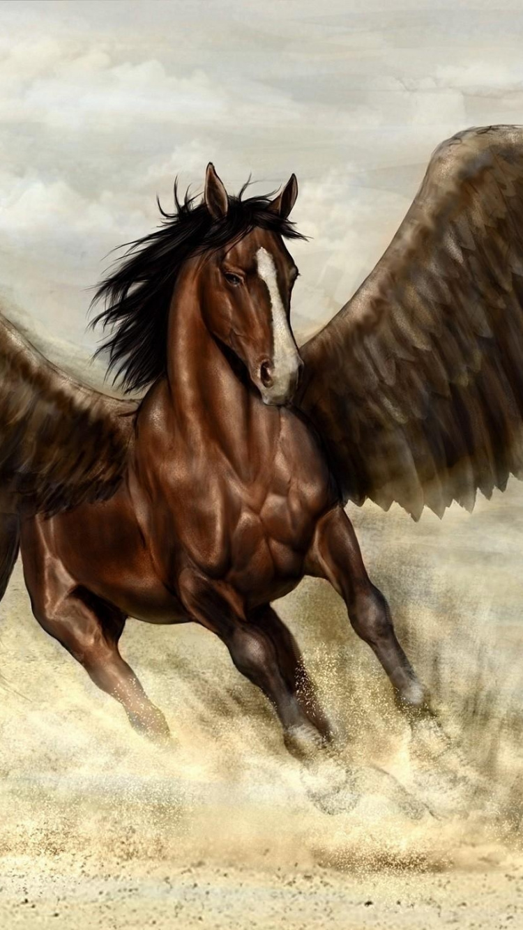 Brown Horse Running on Brown Field During Daytime. Wallpaper in 750x1334 Resolution