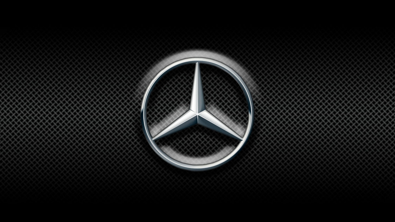 Logotipo, Letra, Circulo, Mercedes Benz, en Blanco y Negro. Wallpaper in 1280x720 Resolution