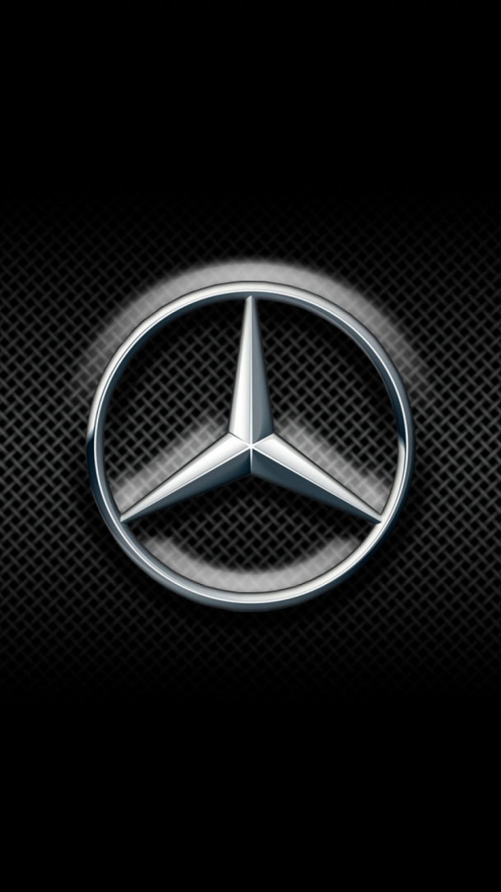 Logotipo, Letra, Circulo, Mercedes Benz, en Blanco y Negro. Wallpaper in 720x1280 Resolution