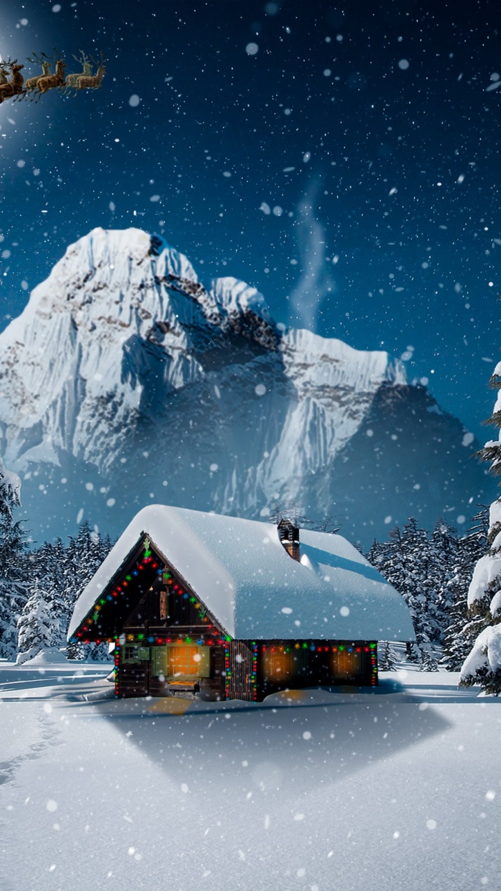 Nieve, Ambiente, Ventana, Luz, Edificio. Wallpaper in 720x1280 Resolution