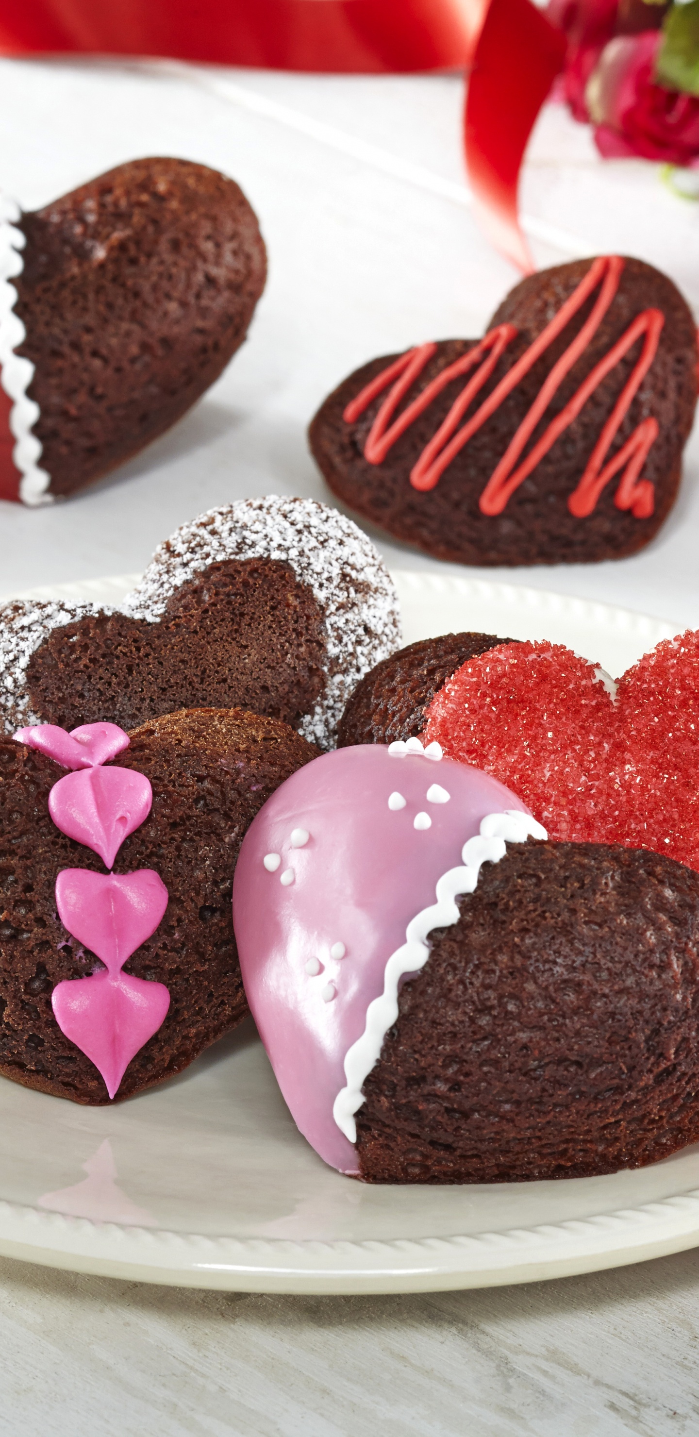 Schokoladenkuchen, Dessert, Valentines Tag, Schokolade, Lebensmittel. Wallpaper in 1440x2960 Resolution