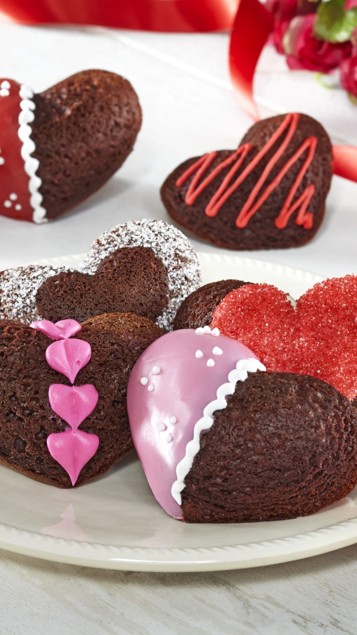 Schokoladenkuchen, Dessert, Valentines Tag, Schokolade, Lebensmittel. Wallpaper in 720x1280 Resolution