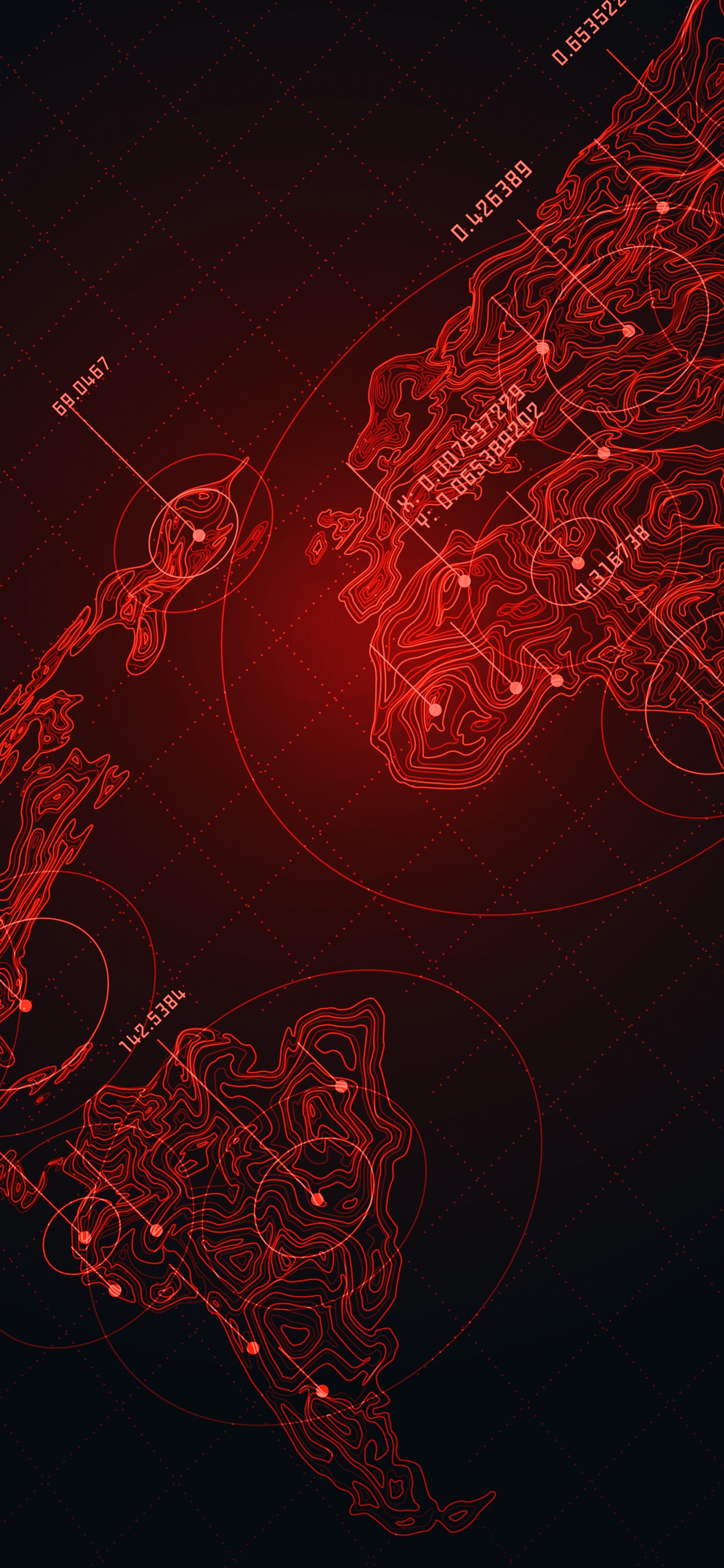 Art Fractal, Art, L'éclairage Automobile, Red, L'effet Visuel de L'éclairage. Wallpaper in 1242x2688 Resolution