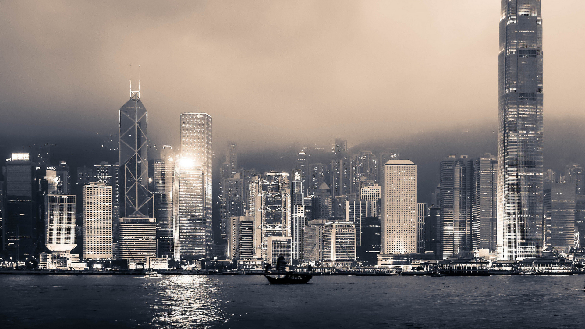 City Skyline During Night Time. Wallpaper in 1920x1080 Resolution