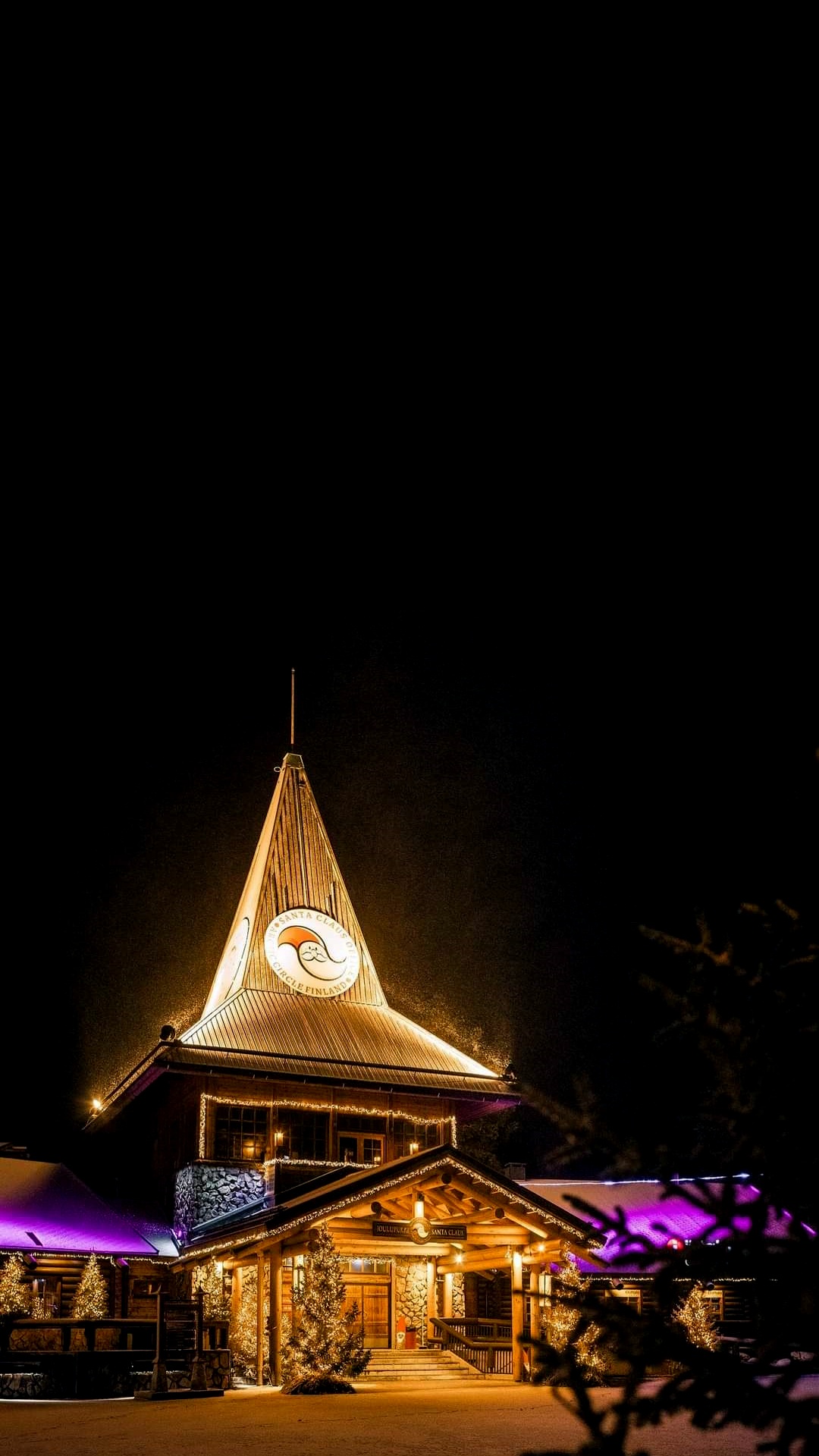 Nuit, Santa Claus Village, Laponie, Cercle Arctique, Tout Sur la Laponie Oy. Wallpaper in 1080x1920 Resolution