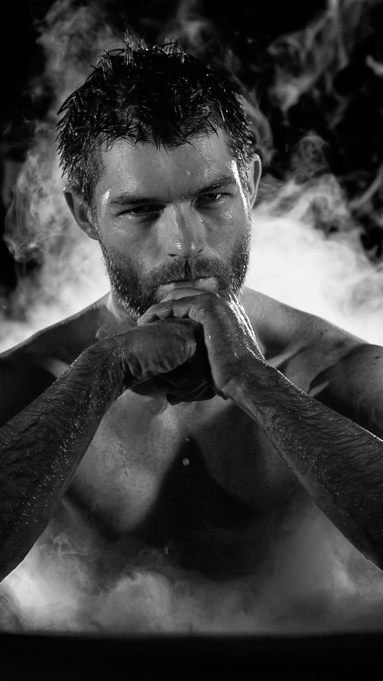 演员, 肌肉, 烟雾, Manu Bennett, 斯巴达克斯-第1季 壁纸 750x1334 允许