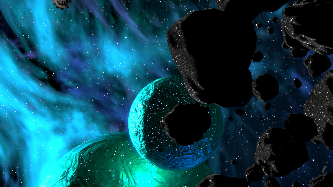 Peinture Abstraite Bleue et Blanche. Wallpaper in 1366x768 Resolution