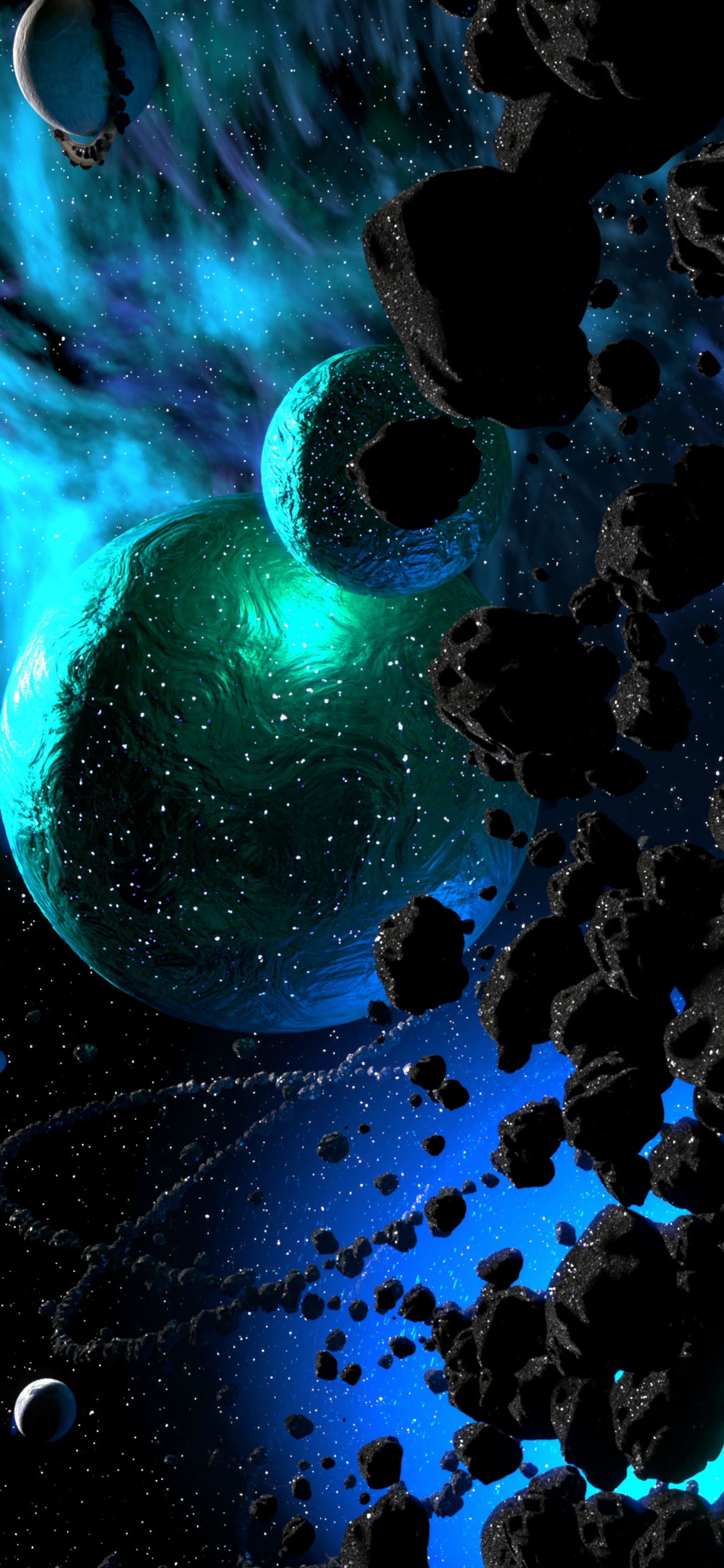 Pintura Abstracta Azul y Blanca. Wallpaper in 1242x2688 Resolution