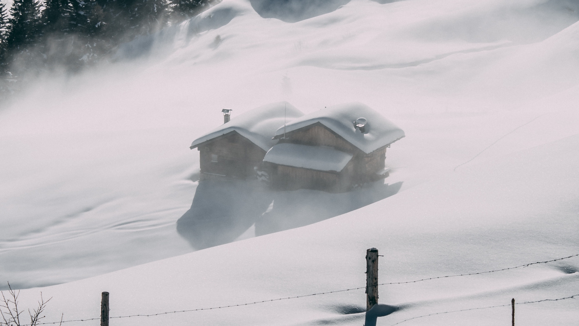 Neige, Atmosphère, Brouillard, Paysage Naturel, Pente. Wallpaper in 1920x1080 Resolution