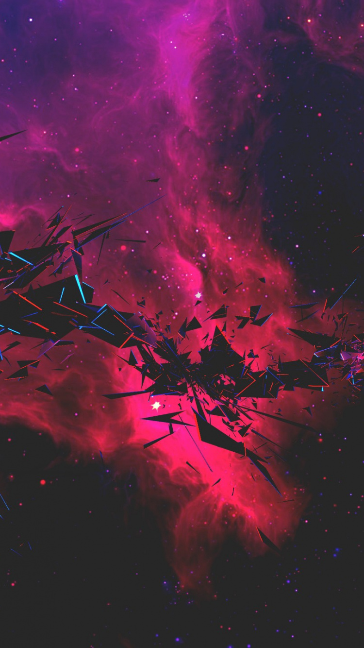 Peinture Abstraite Violette et Rouge. Wallpaper in 750x1334 Resolution