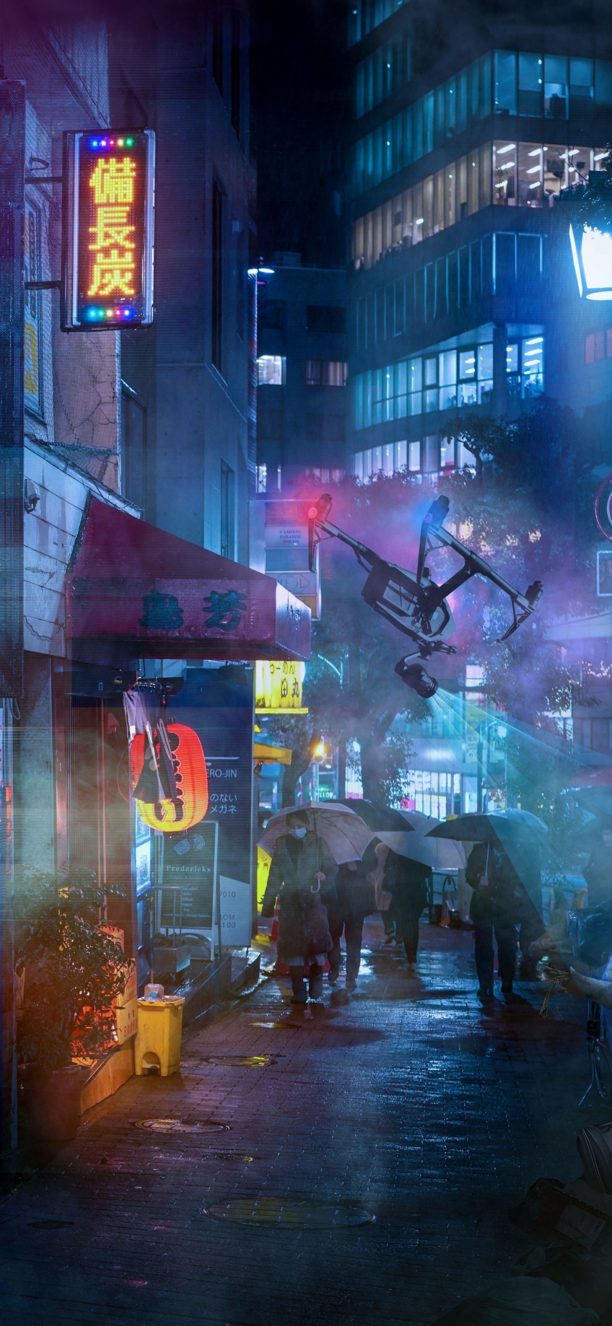 大都会, 科幻小说, 光, 基础设施, 窗口 壁纸 1242x2688 允许