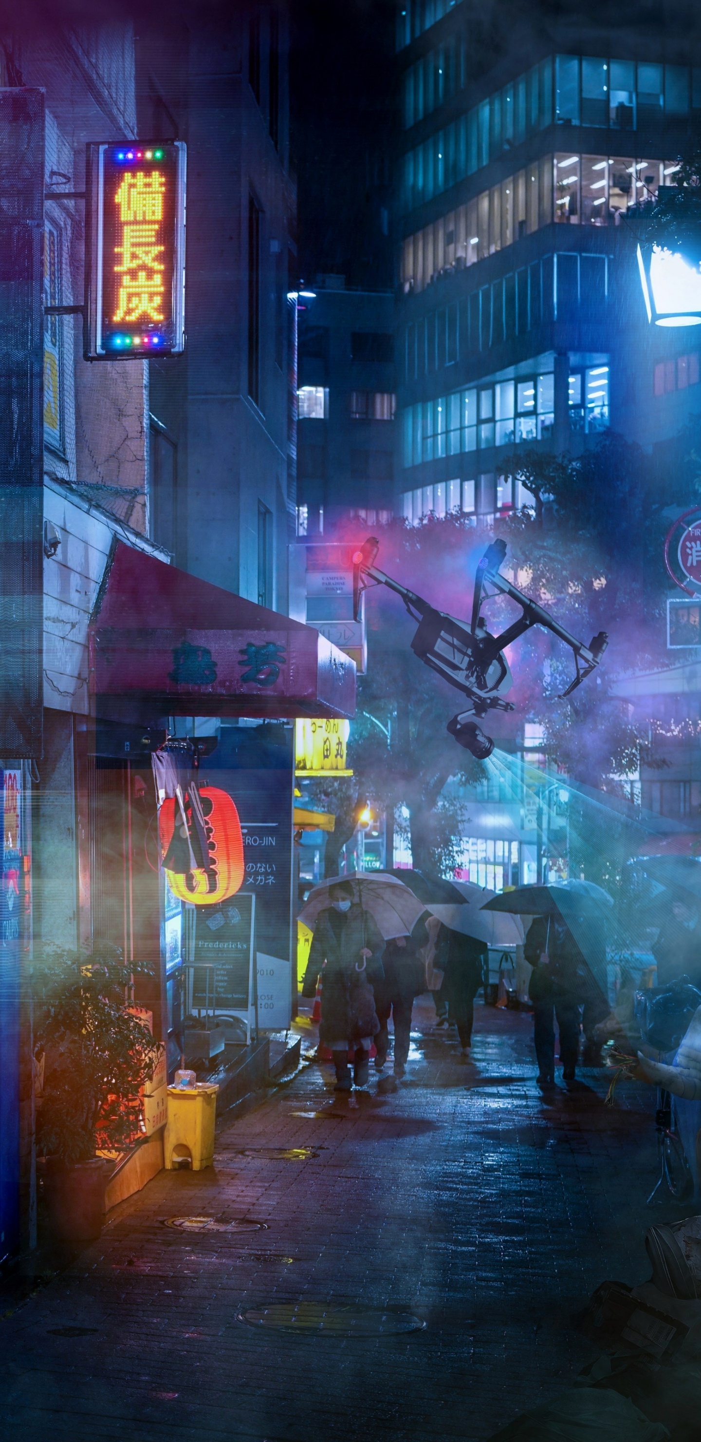 大都会, 科幻小说, 光, 基础设施, 窗口 壁纸 1440x2960 允许